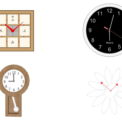  现代时钟挂钟su模型 