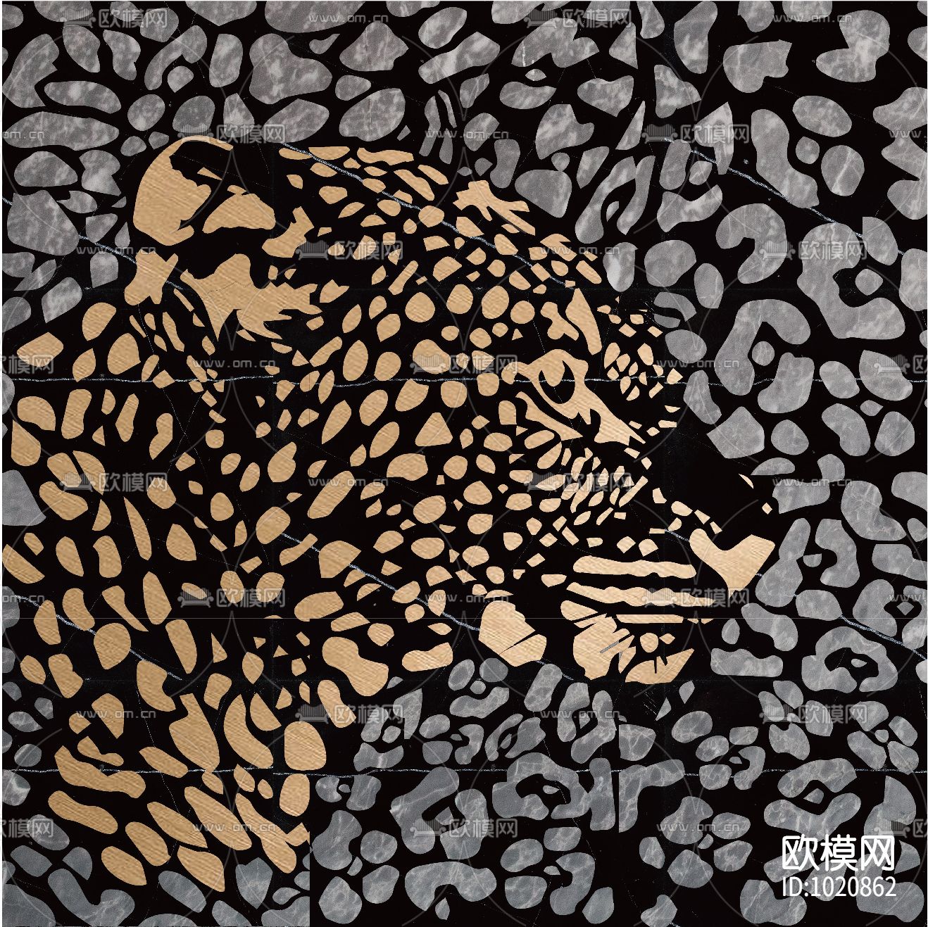 米洛西新奢主义石材拼花贴图下载（渲染图3）