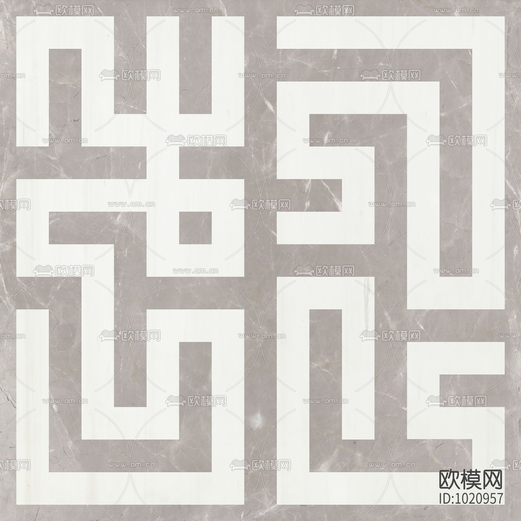 米洛西大美东方石材拼花贴图下载（渲染图2）