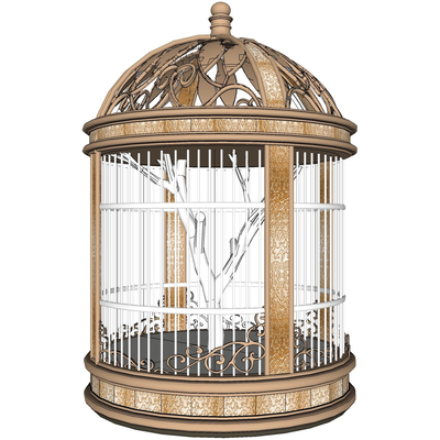 欧式金属鸟笼免费su模型