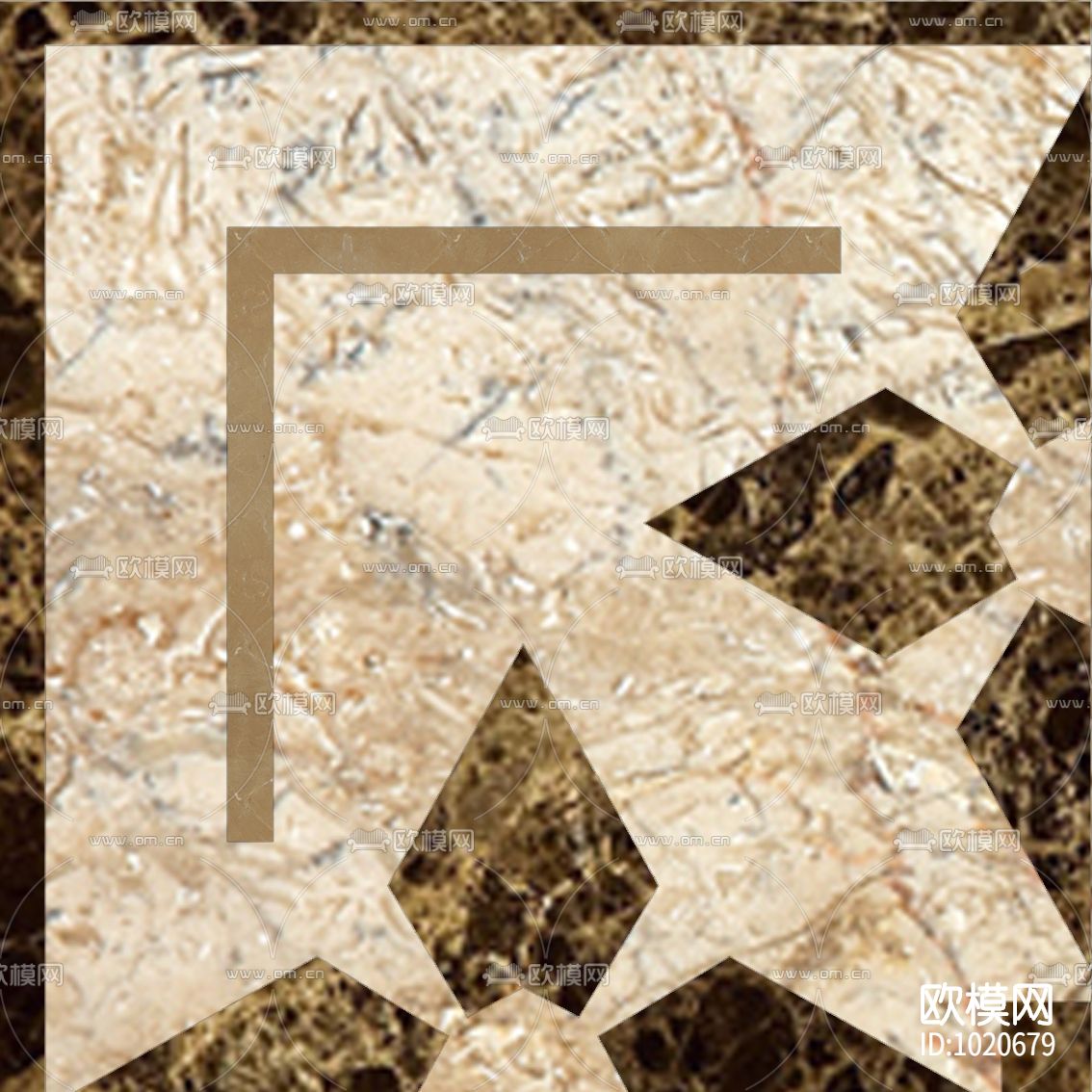 米洛西欧式石材拼花贴图下载（渲染图2）