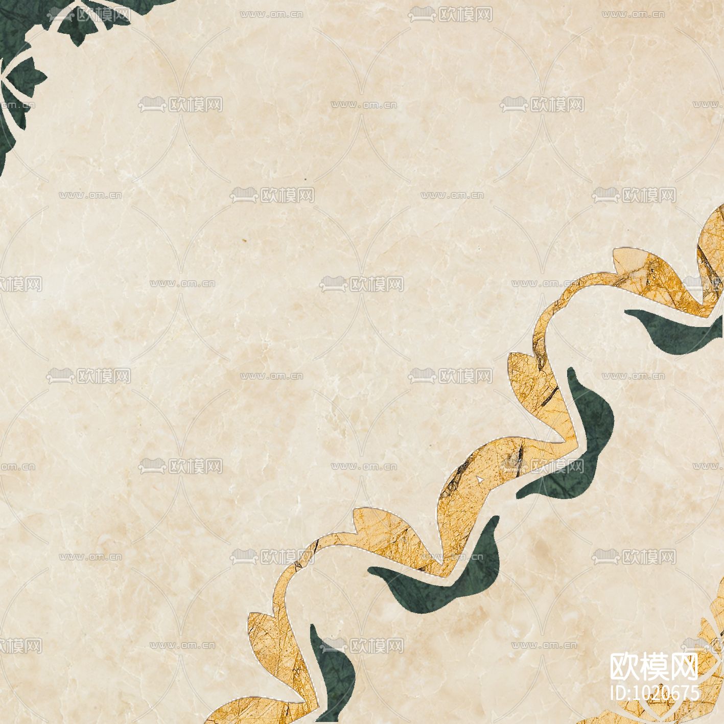 米洛西欧式石材拼花贴图下载（渲染图1）