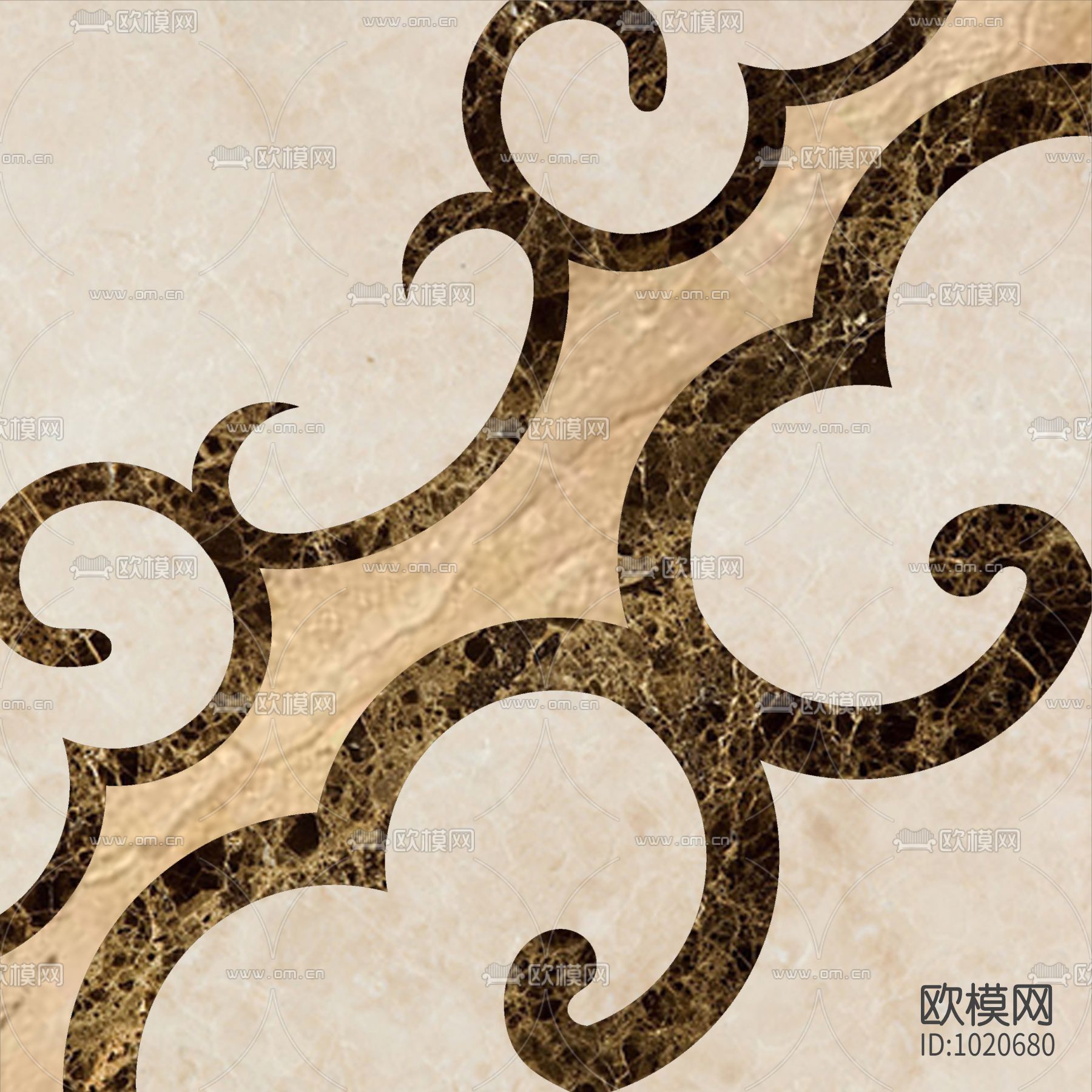 米洛西欧式石材拼花贴图下载（渲染图3）