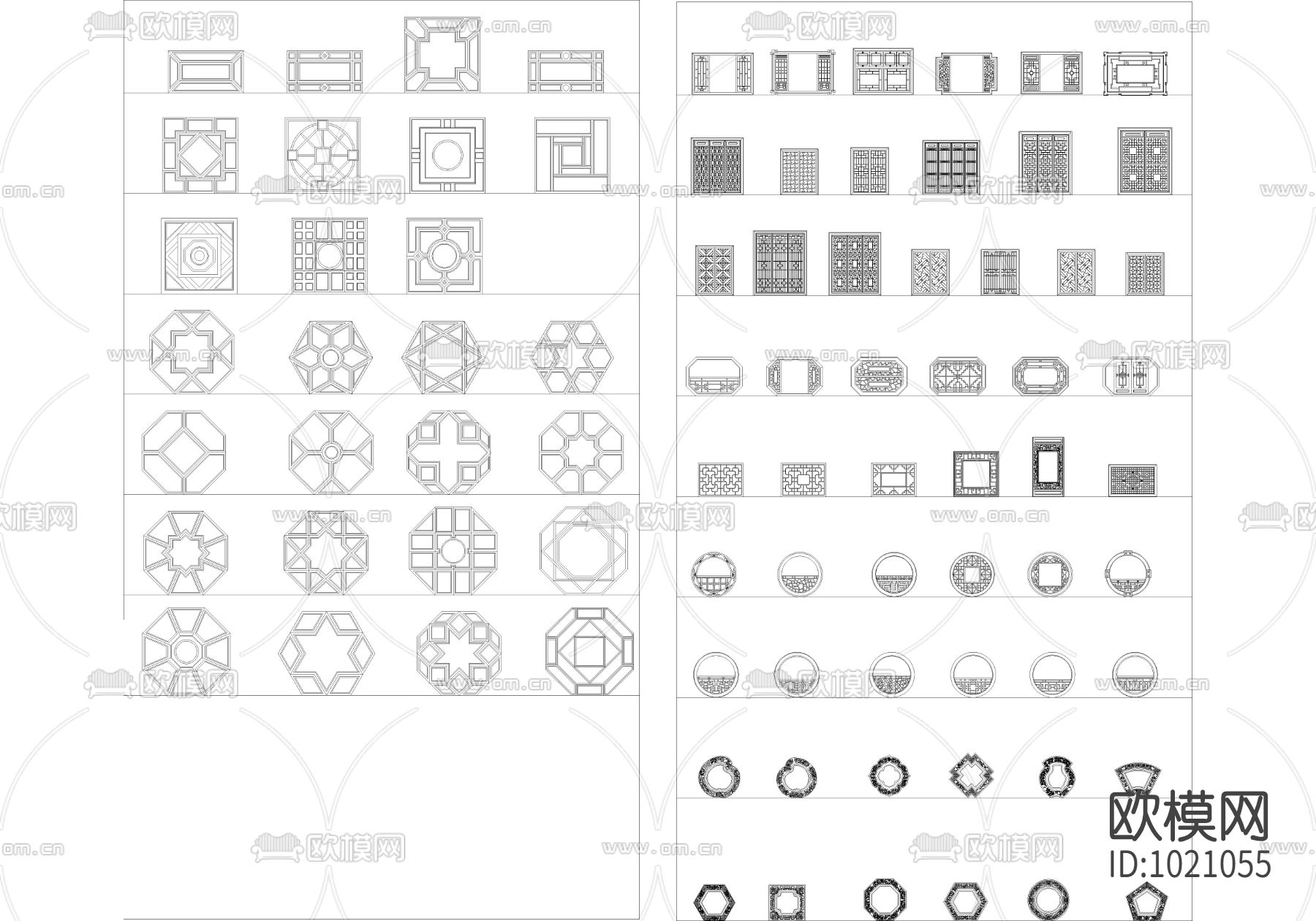 中式立面图库下载（渲染图1）