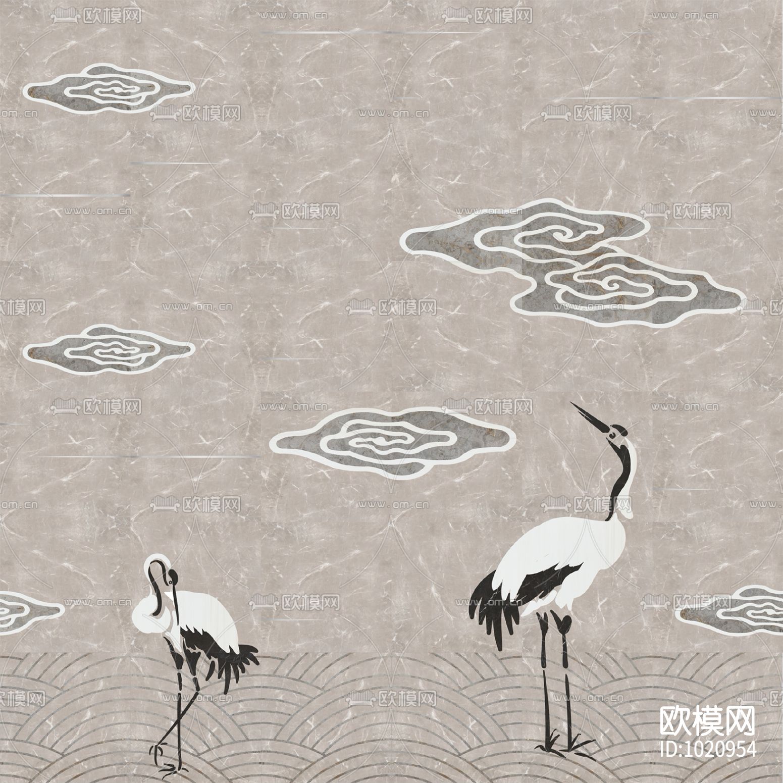 米洛西大美东方石材拼花贴图下载（渲染图4）