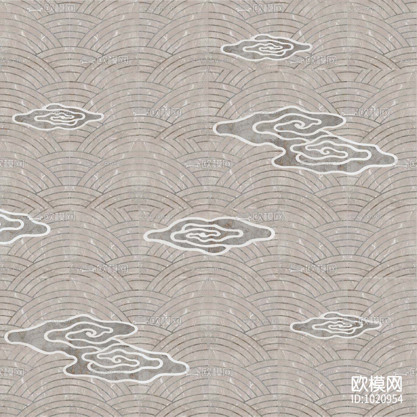 米洛西大美东方石材拼花贴图下载（渲染图2）