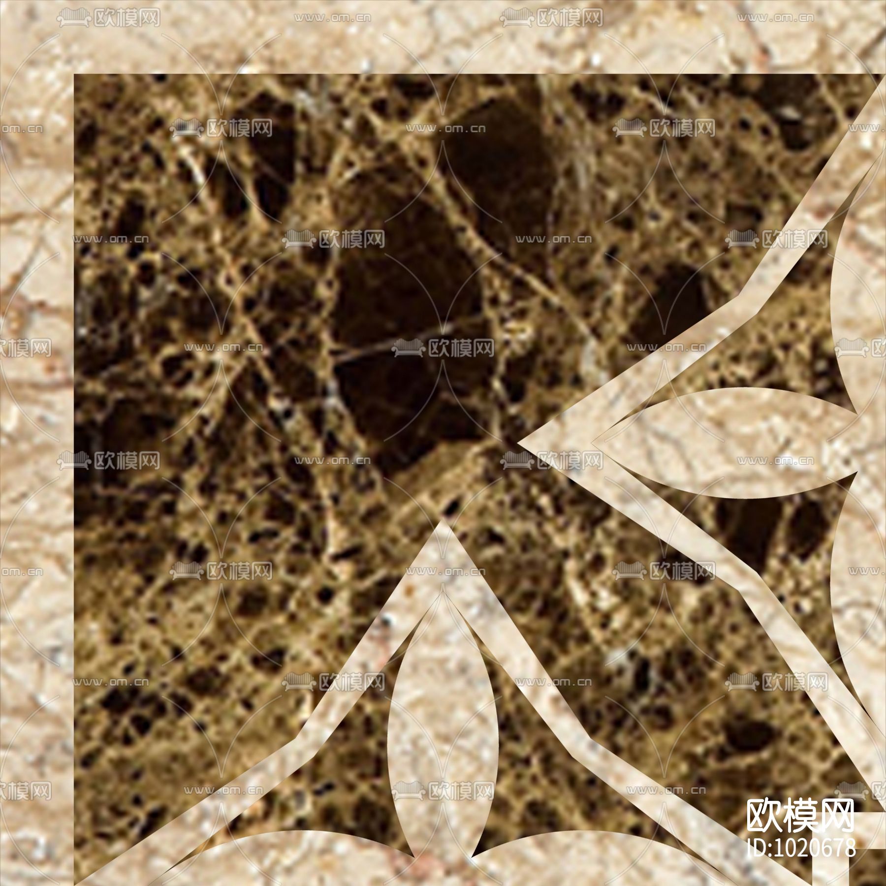 米洛西欧式石材拼花贴图下载（渲染图2）