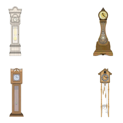  欧式座钟时钟su模型 