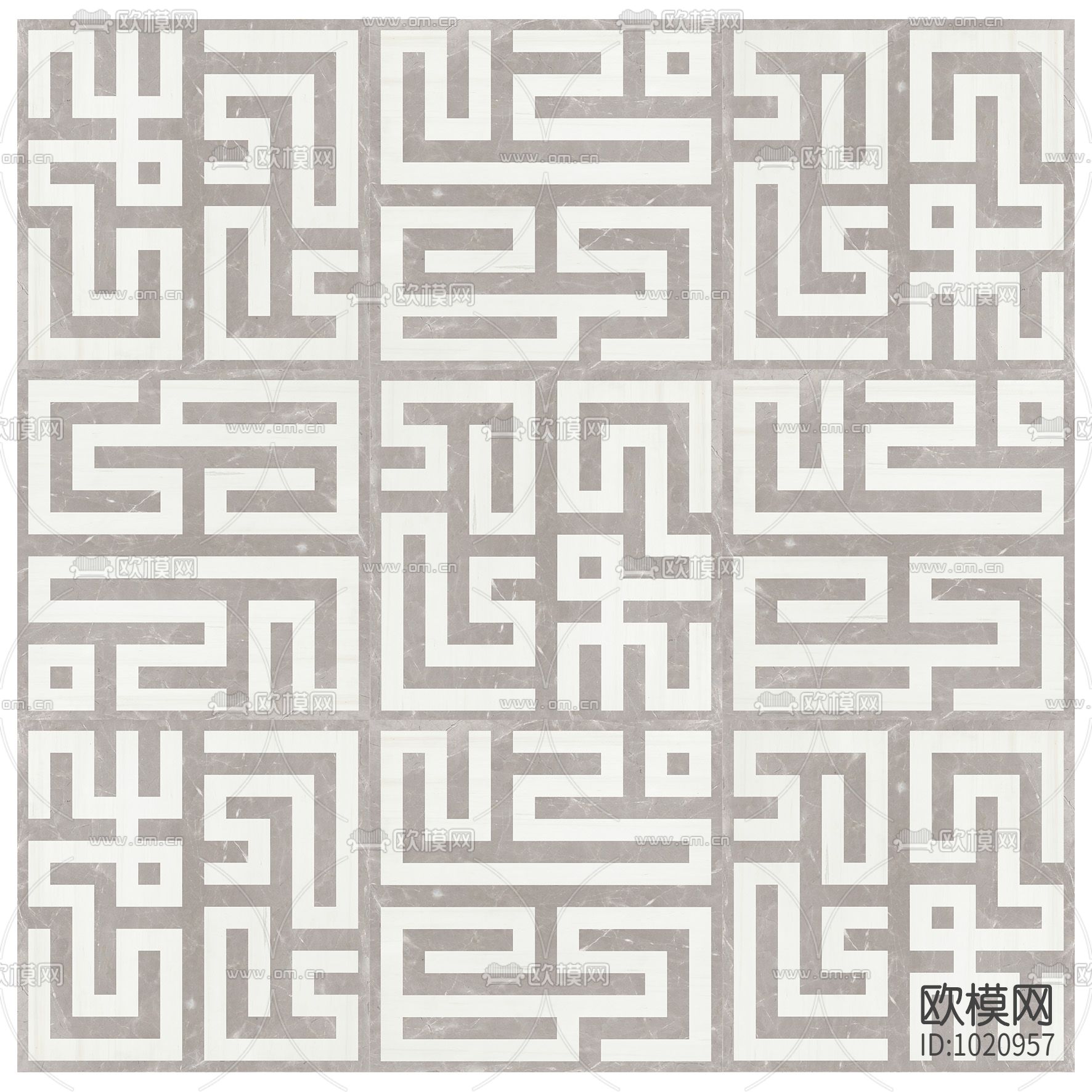 米洛西大美东方石材拼花贴图下载（渲染图3）