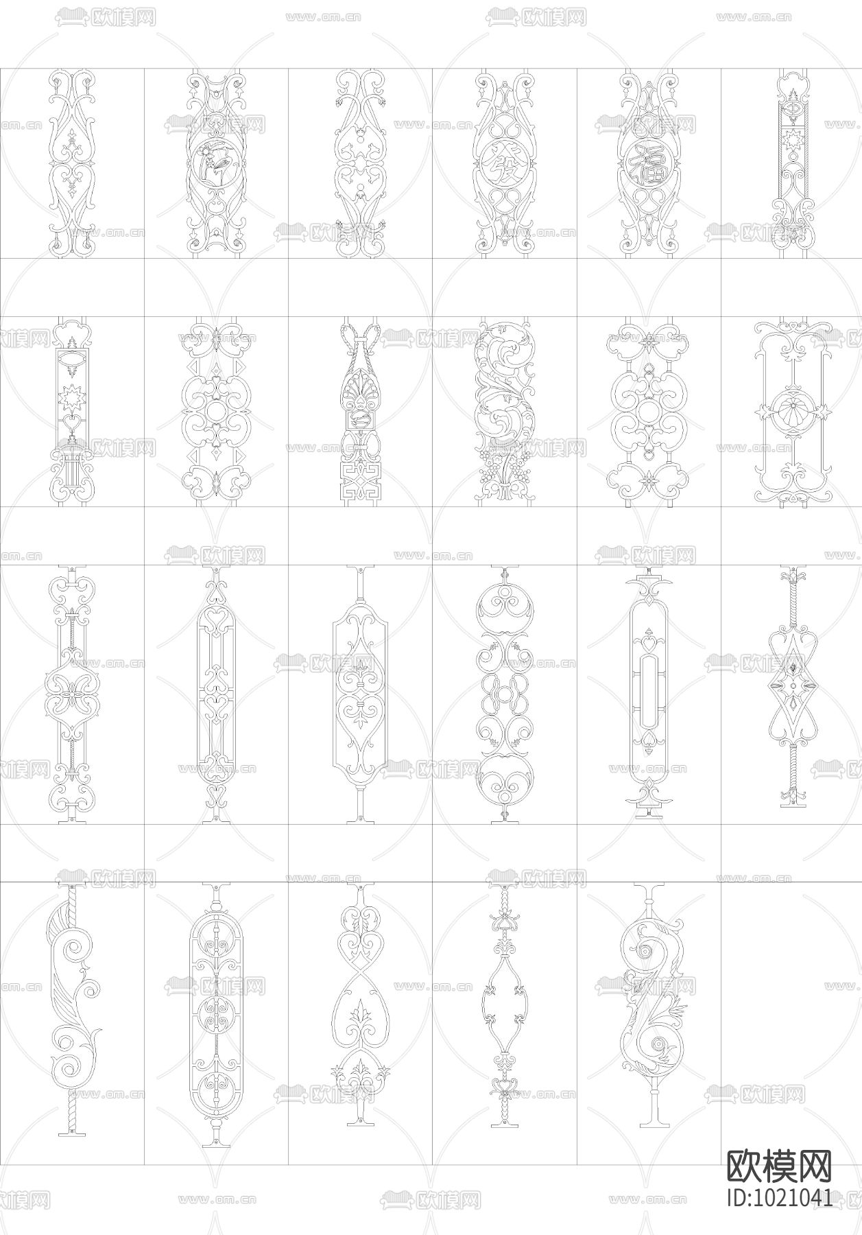 欧式铁艺护栏元素下载