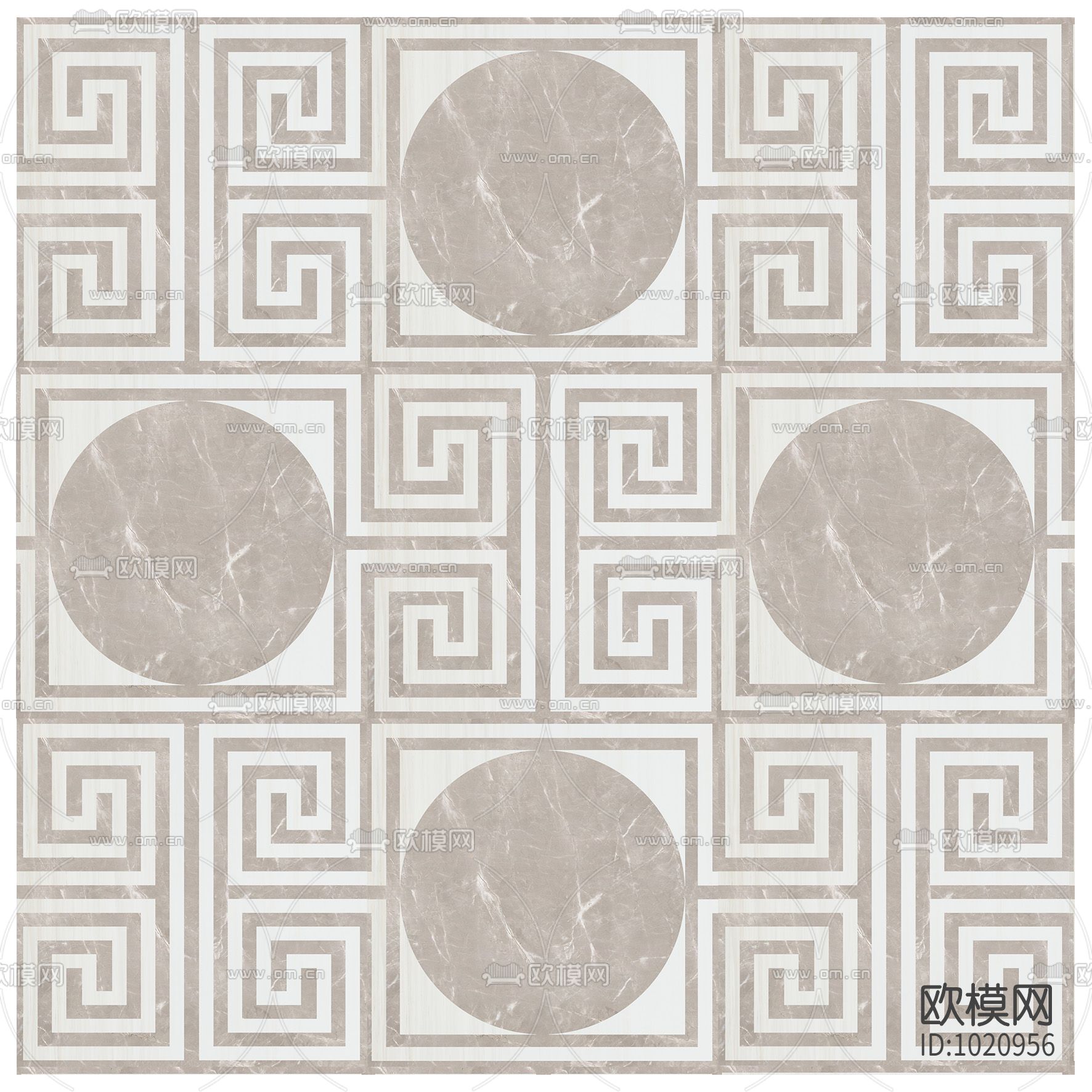 米洛西大美东方石材拼花贴图下载（渲染图5）