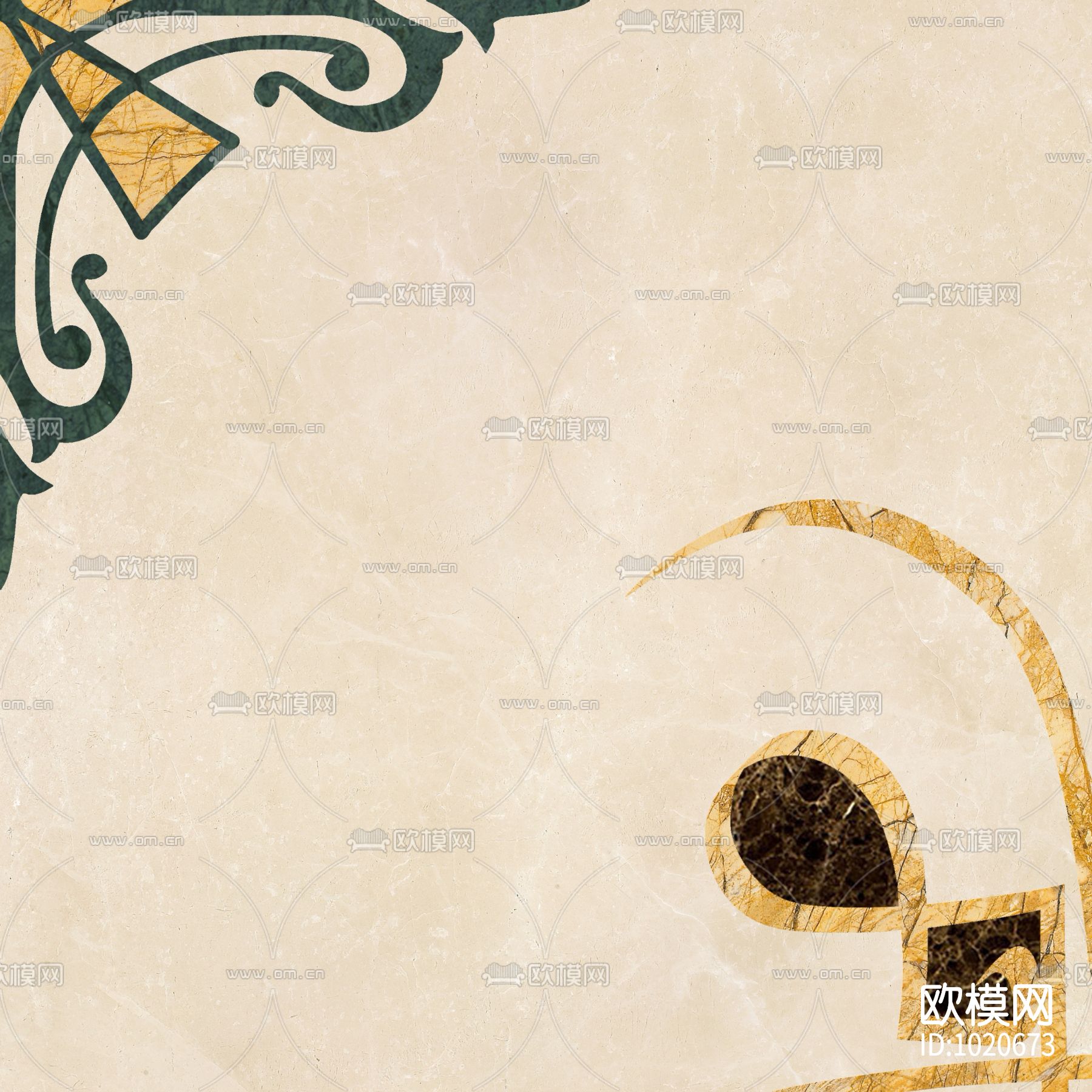 米洛西欧式石材拼花贴图下载（渲染图3）