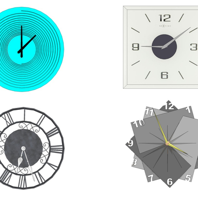  现代时钟挂钟su模型 