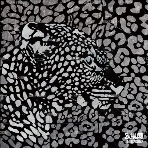 米洛西新奢主义石材拼花贴图下载（渲染图2）