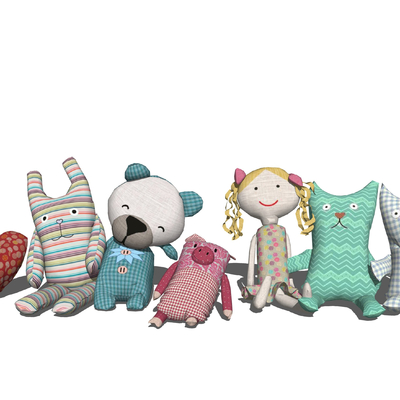  现代毛绒玩具公仔su模型 