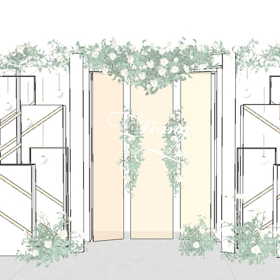  现代婚礼摄影美陈su模型 