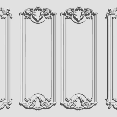  欧式石膏雕花线条su模型 