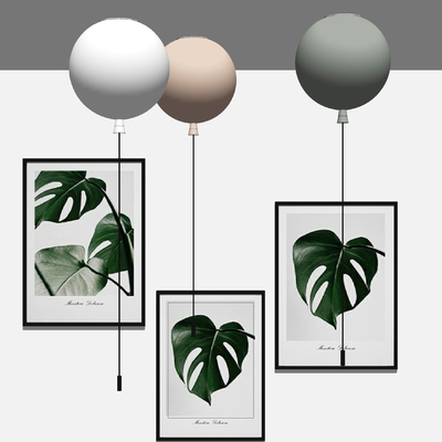  北欧儿童气球灯su模型 