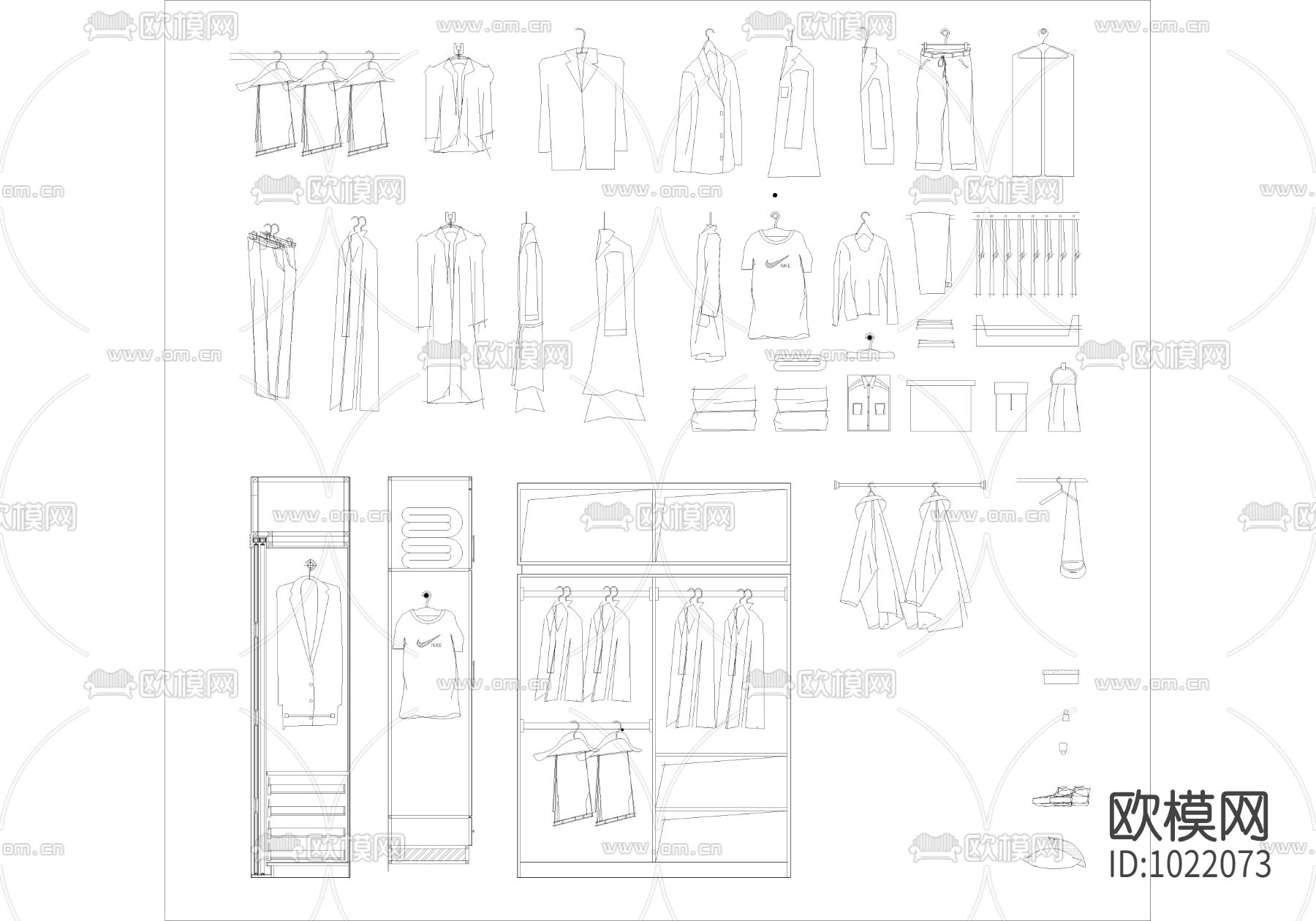 衣物立面图块下载