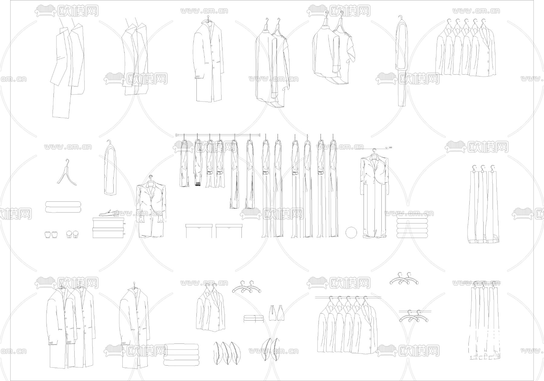 衣物立面图块下载