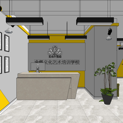  现代舞蹈培训学校su模型 