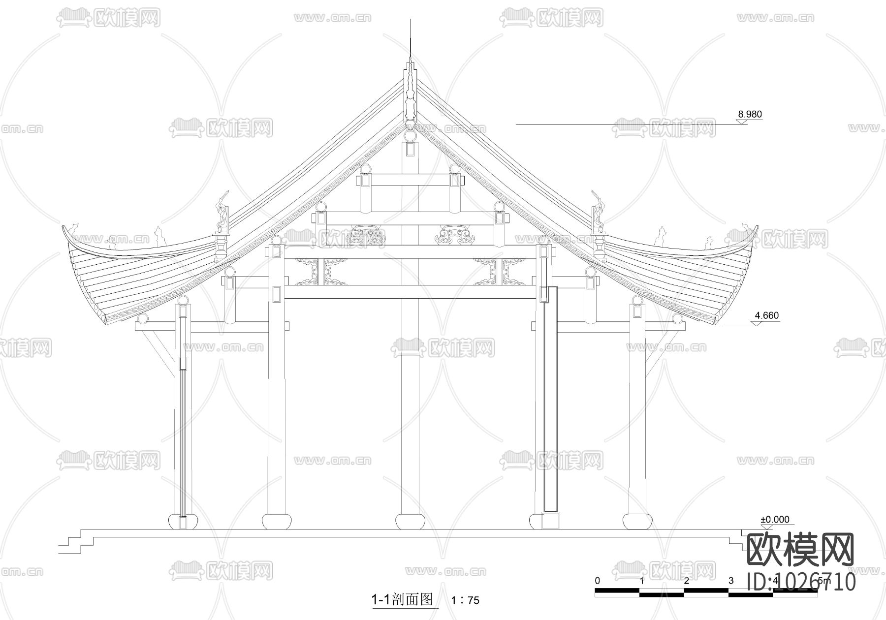 中式殿阁 庙堂下载（渲染图3）