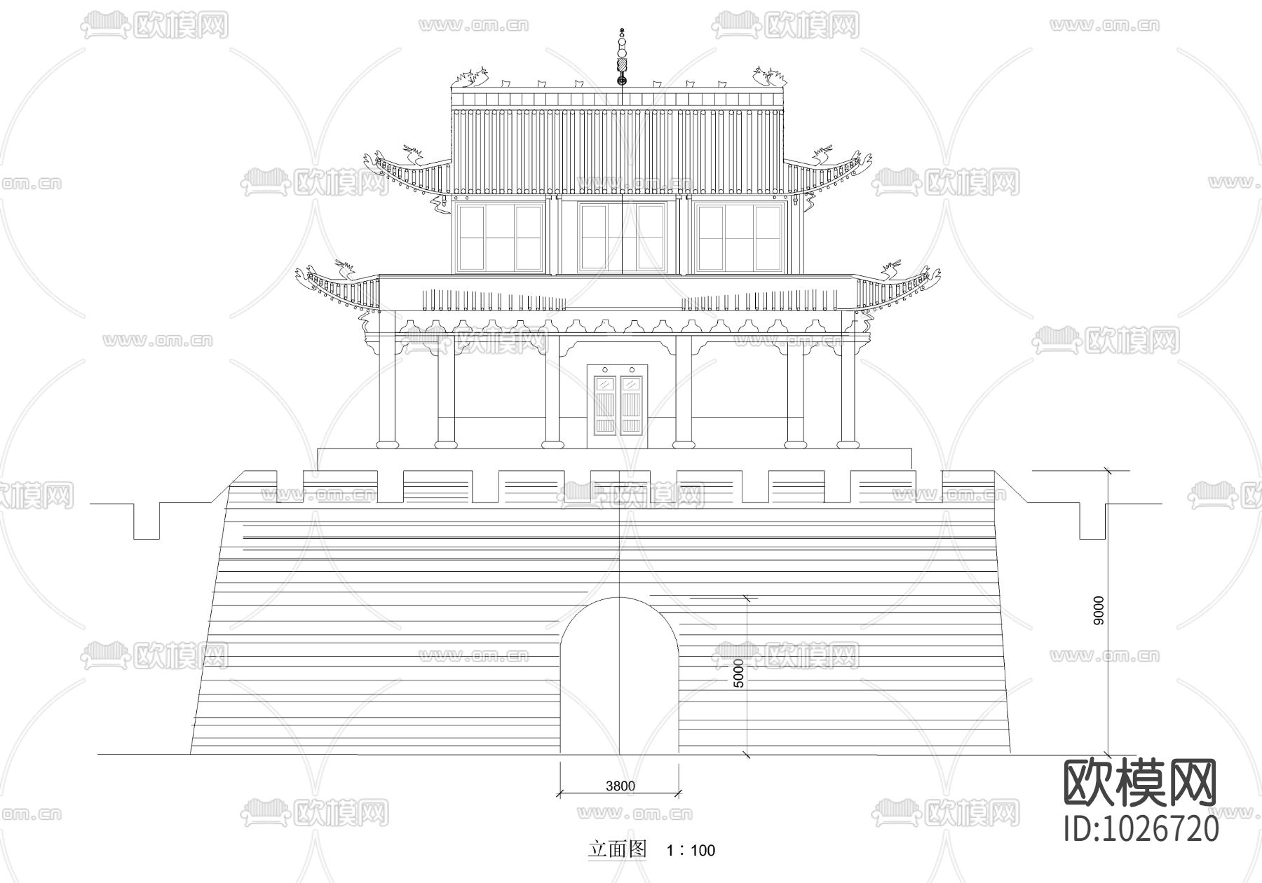 城门楼建筑图