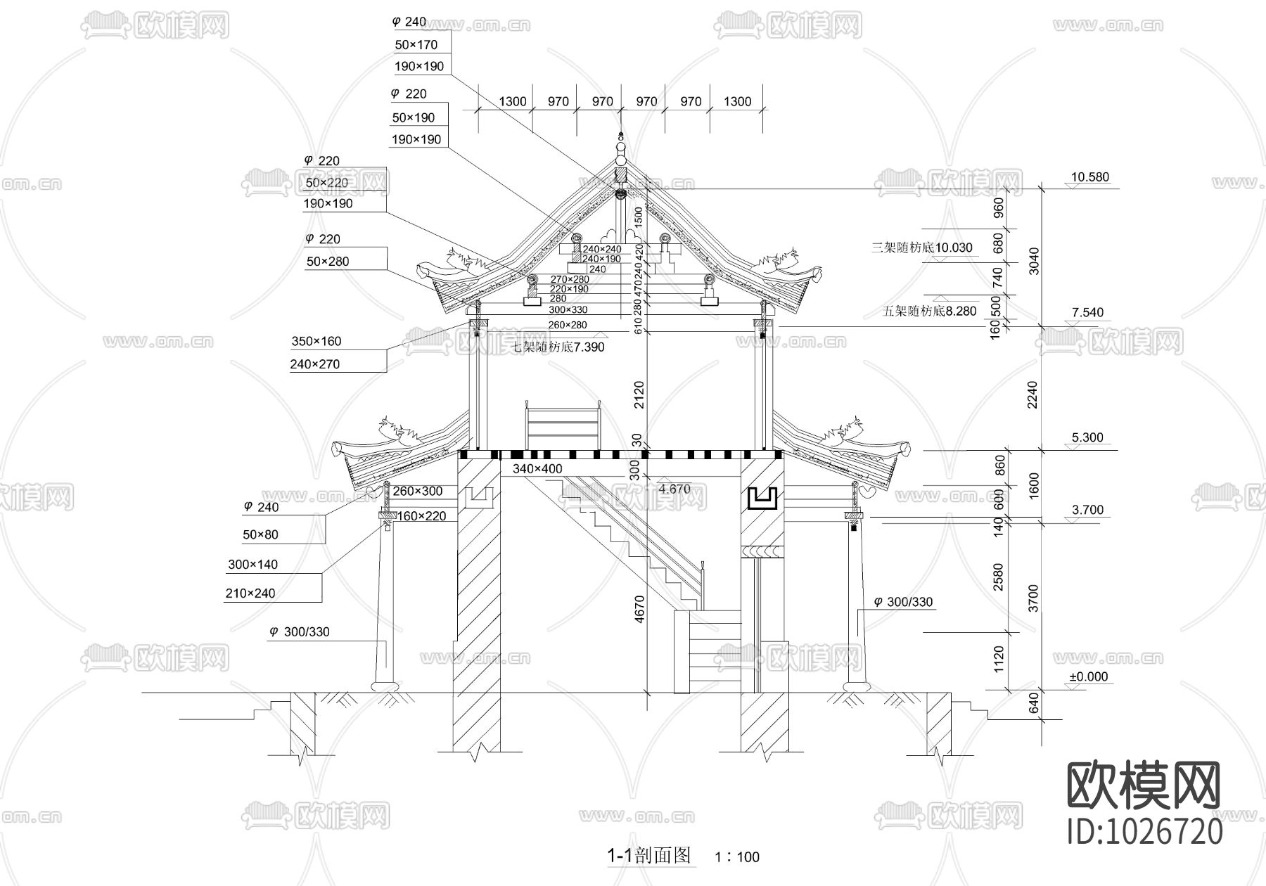 城门楼建筑图
