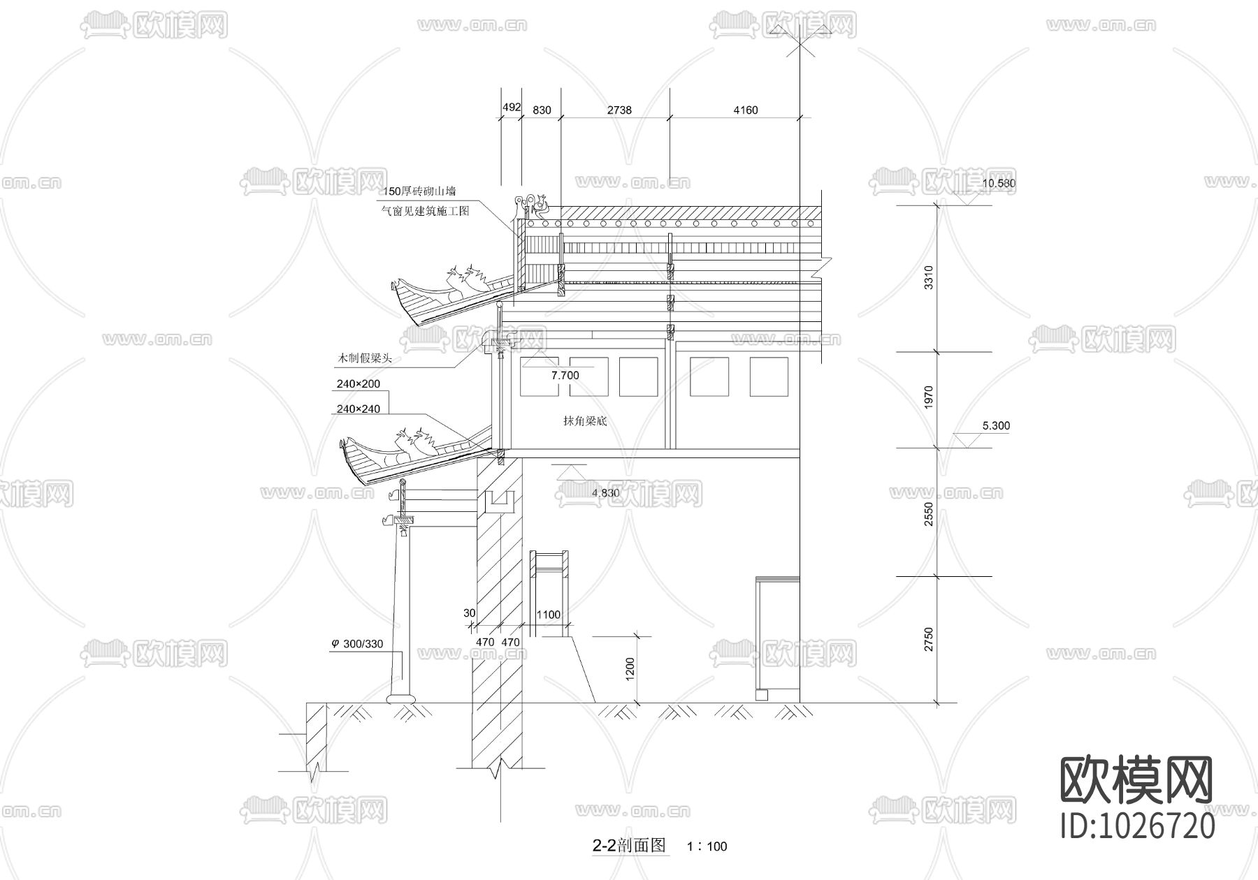 城门楼建筑图