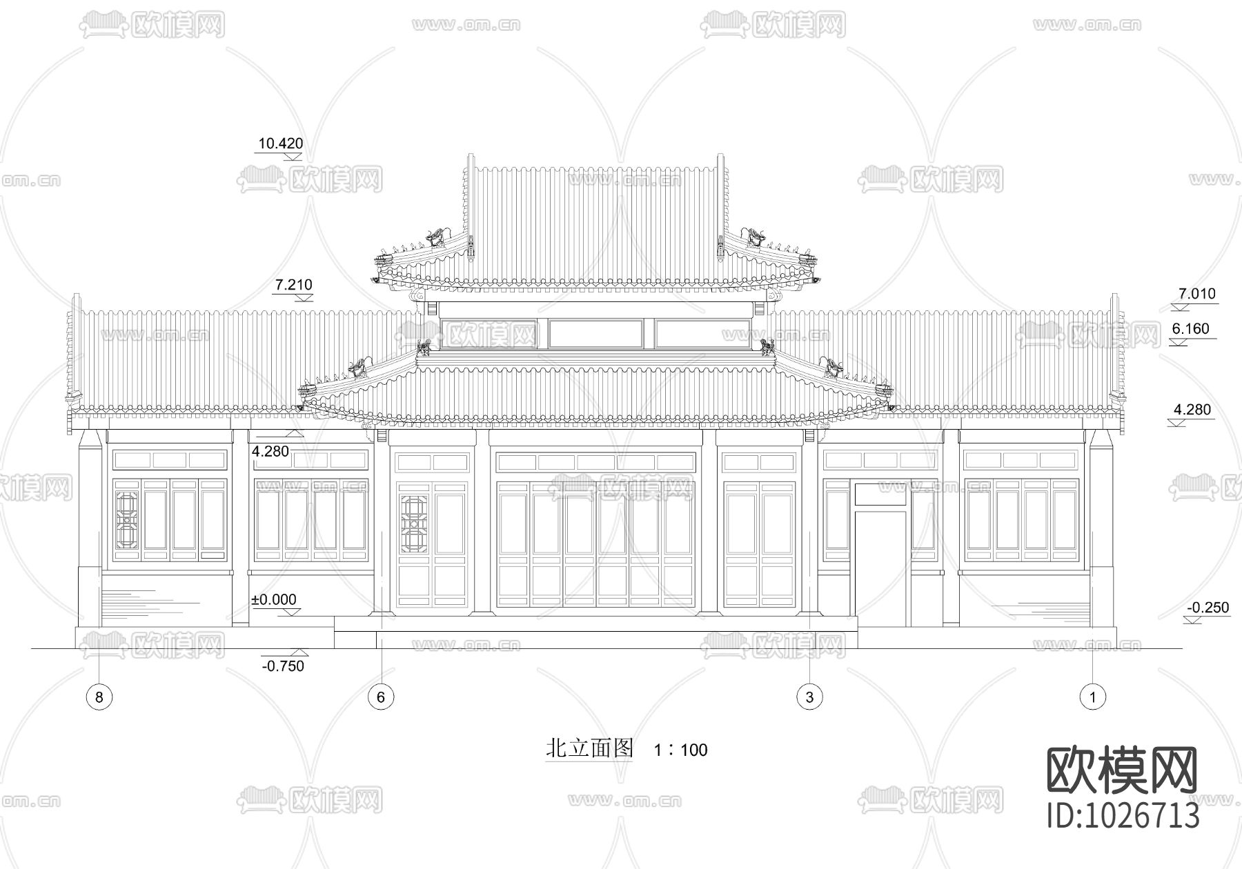 中式殿阁 庙堂下载（渲染图3）