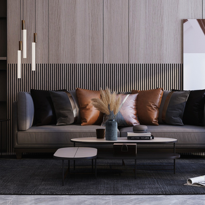 现代轻奢沙发组合3d模型