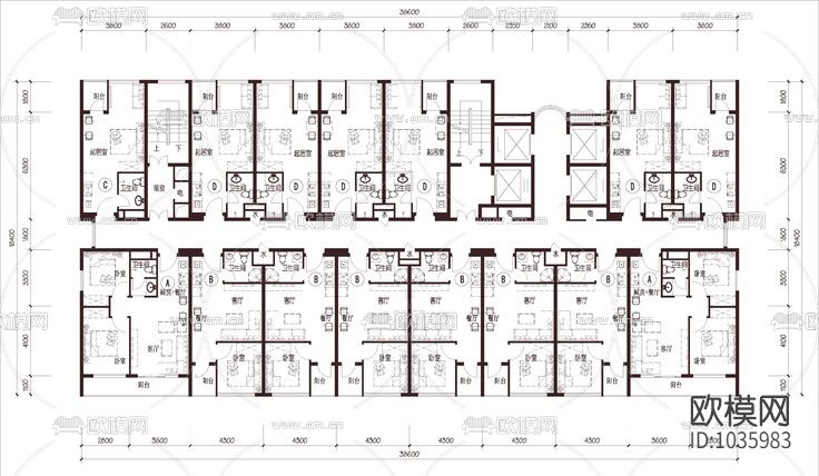 碧桂园室内设计1梯15户超高层户型下载