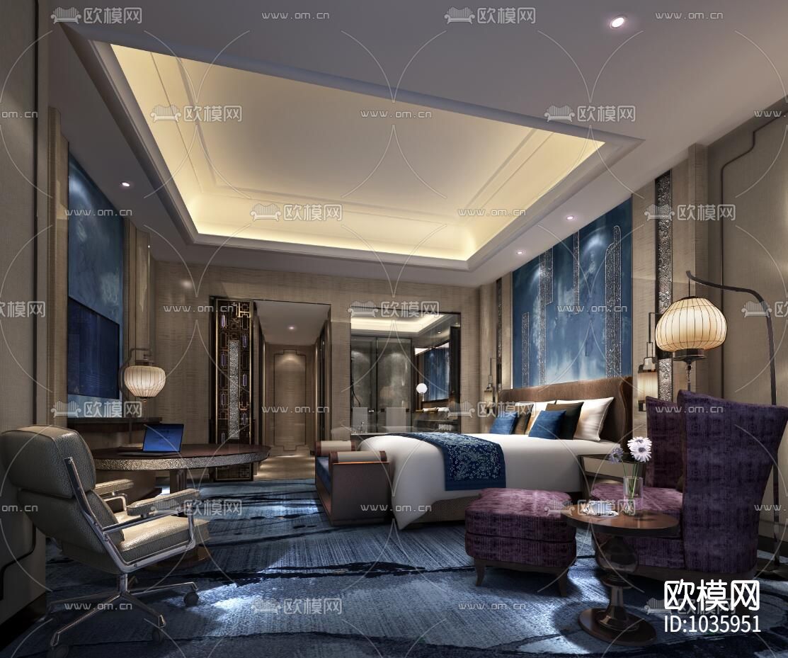 酒店CAD施工图全套+效果图下载（渲染图6）