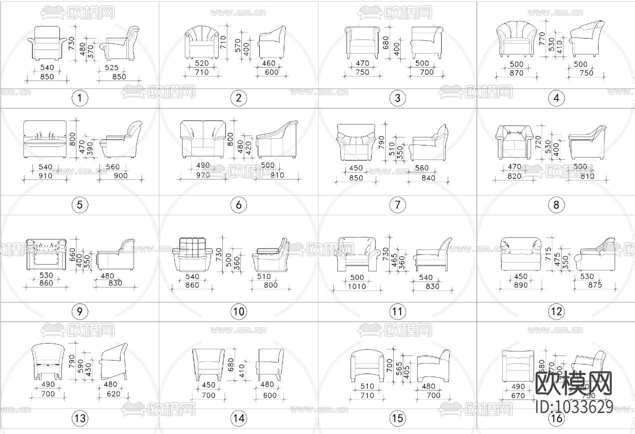 经典沙发平立图库2020年纯净版下载（渲染图3）