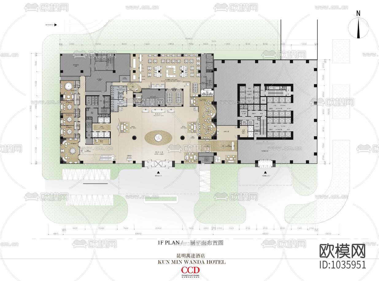 酒店CAD施工图全套+效果图下载（渲染图2）