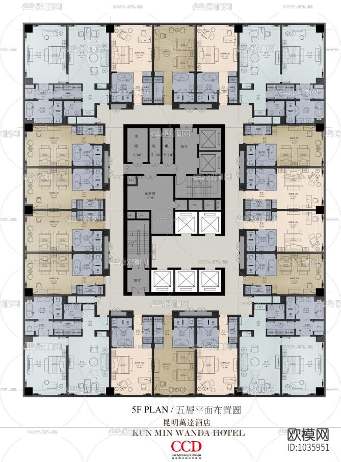 酒店CAD施工图全套+效果图下载（渲染图3）