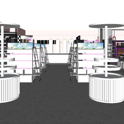  现代化妆品专卖店su模型 