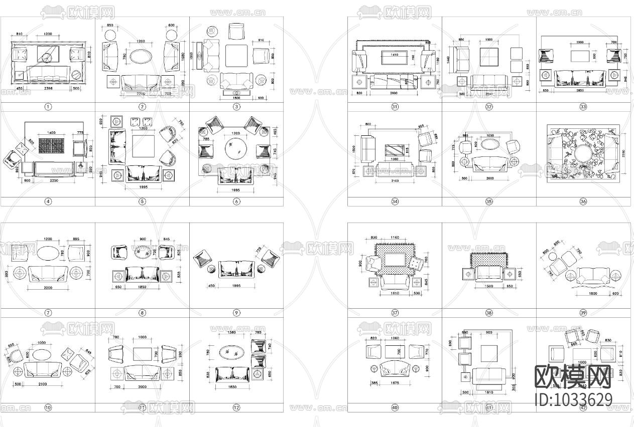 经典沙发平立图库2020年纯净版下载（渲染图5）