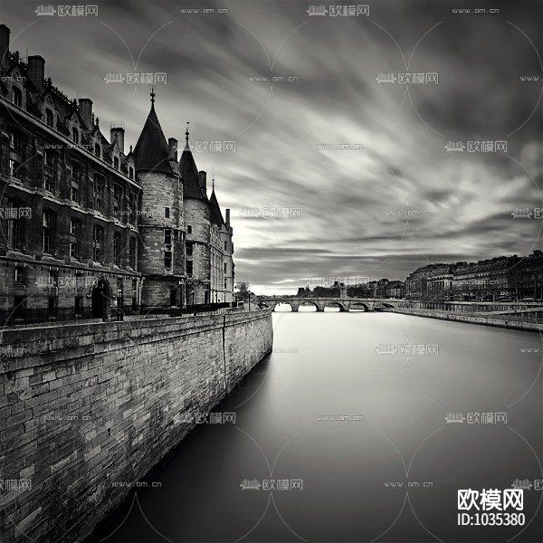 巴黎铁塔风景装饰画贴图下载（渲染图1）