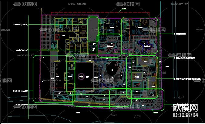 四合院样板区田园景观室内铺装图索引图CAD施工图下载（渲染图2）