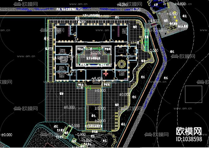 四合院庭院景观设计CAD施工图下载（渲染图2）