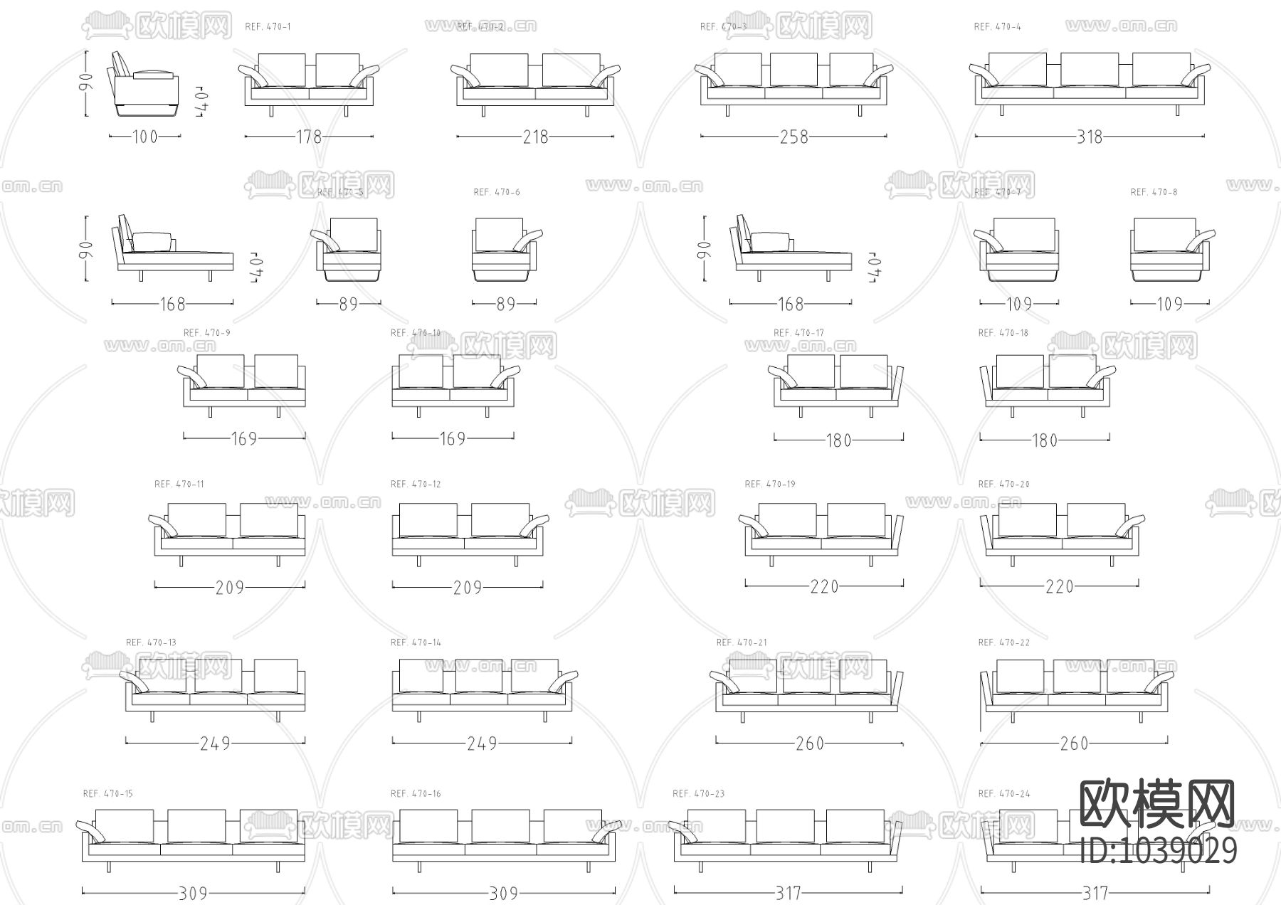 现代风格沙发CAD精美版本图库2020年下载（渲染图4）