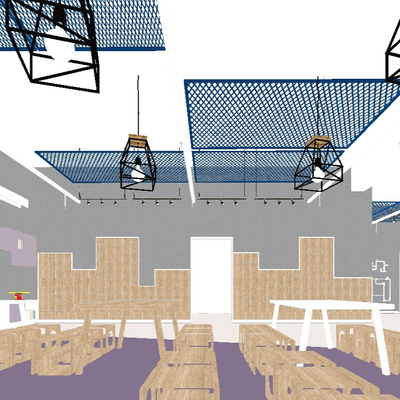  现代儿童培训教室su模型 