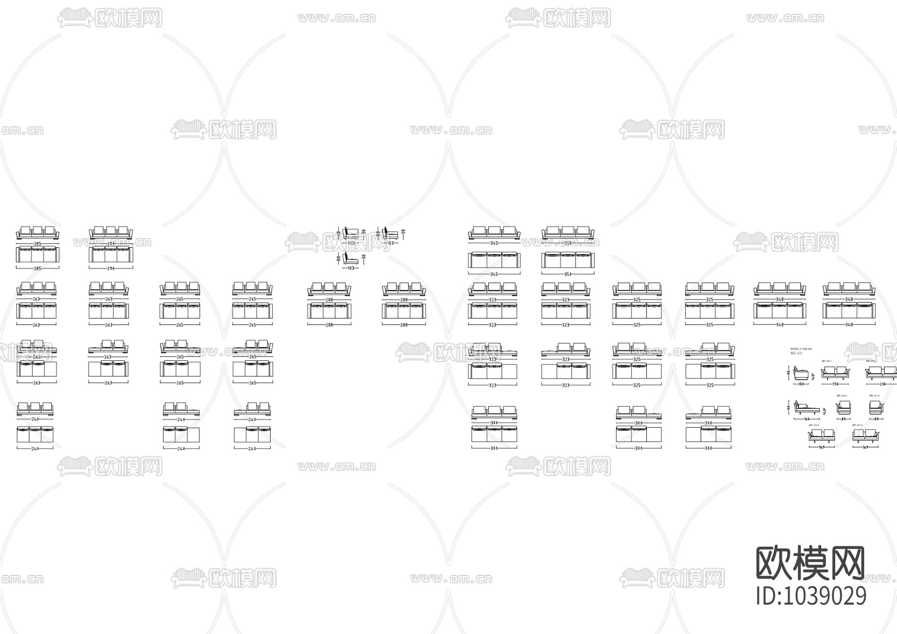 现代风格沙发CAD精美版本图库2020年下载（渲染图5）