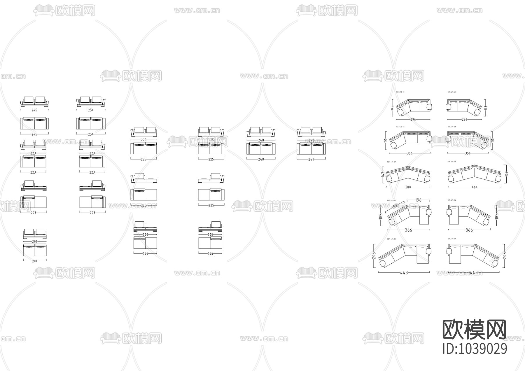 现代风格沙发CAD精美版本图库2020年下载（渲染图3）