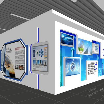  现代科技展厅su模型 