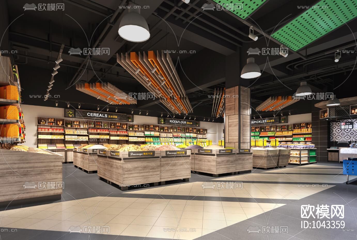 东辰北山超市CAD全套施工图+效果图