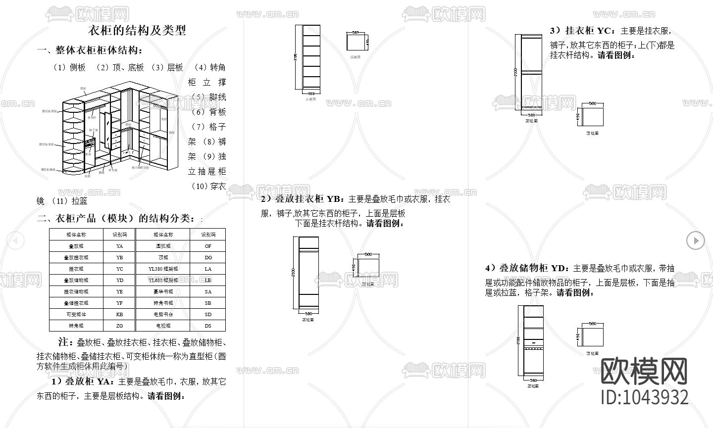 专业衣柜结构与设计标准图纸下载（渲染图2）