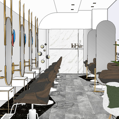  现代理发店su模型 