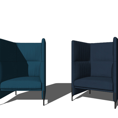  现代高背休闲沙发su模型 